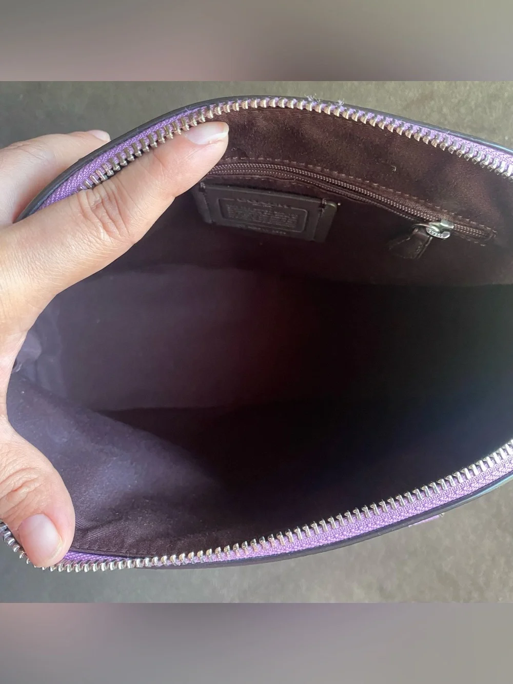 Purple coach bag
